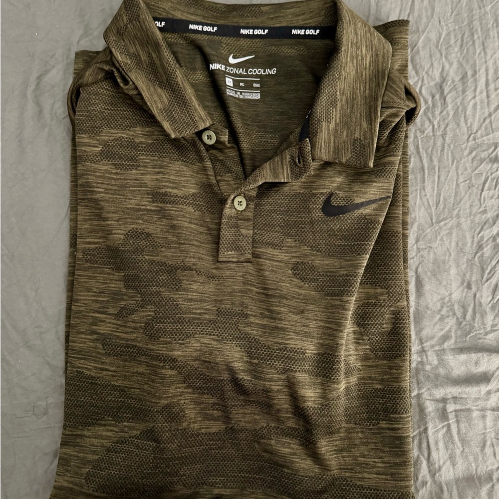 Nike Men's Camouflage Green Polo Shirt